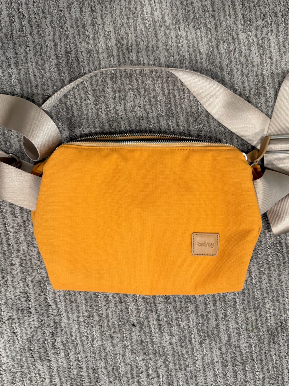 Bellroy Yellow Crossbody Bag with Cream Strap